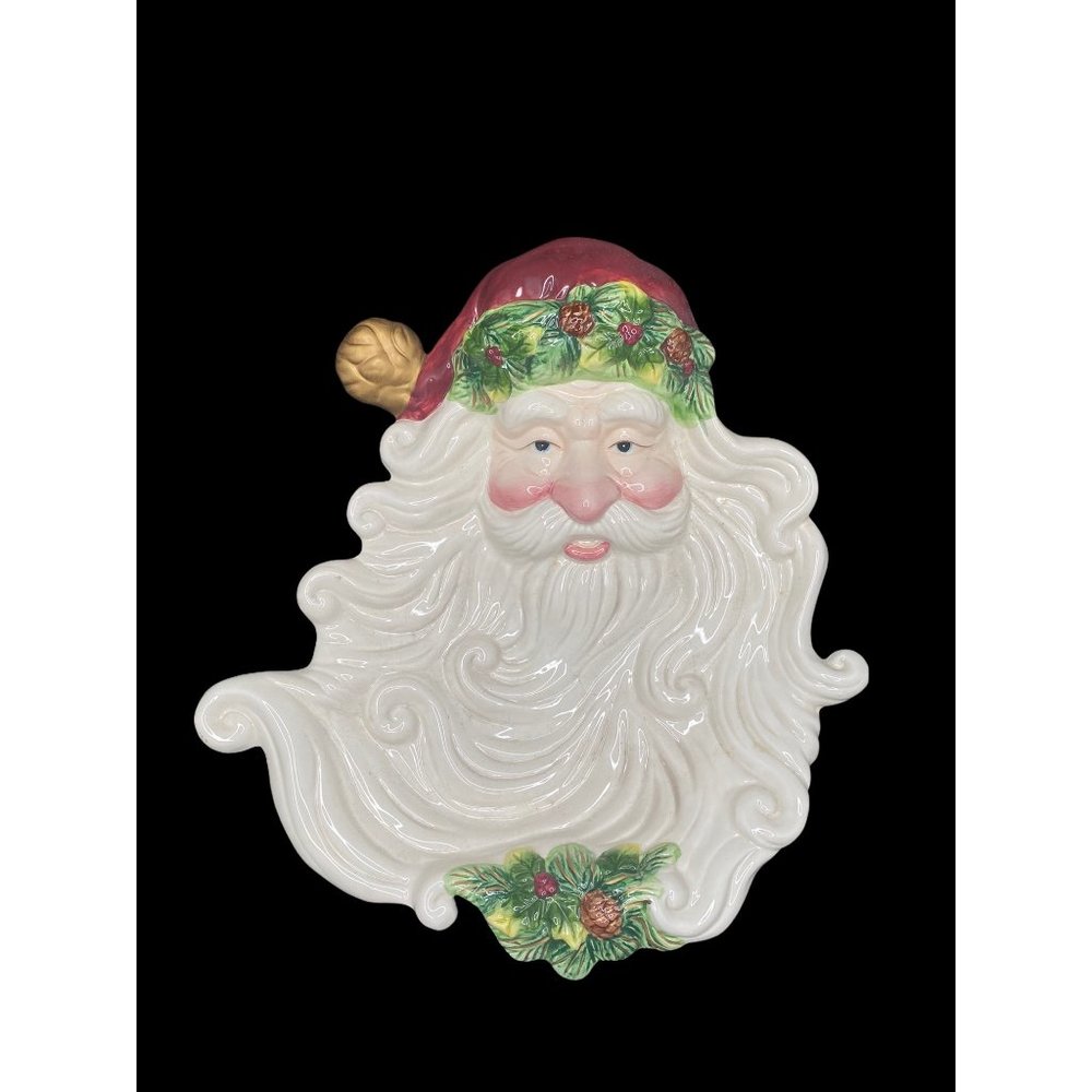 Vintage Unbranded Ceramic Decorative Santa Wall Decoration/Candy Dish